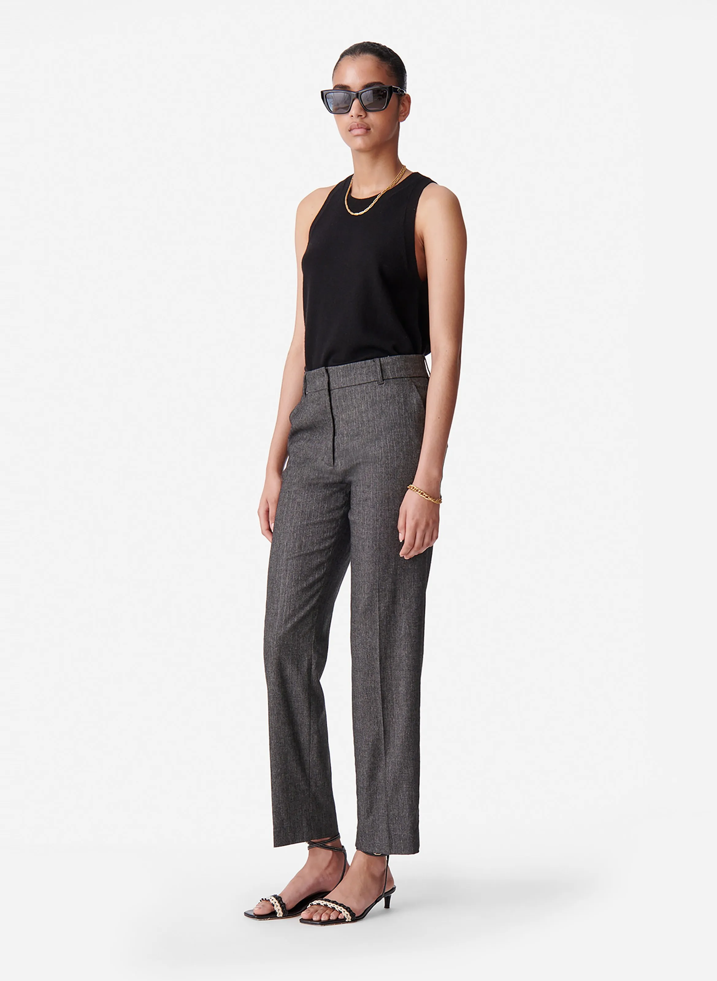  VANESSA BRUNO   DANDY - Pantaloni da tailleur diritti a righe | Grigio