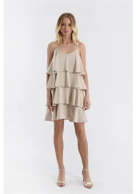 Vestito donna balze TW103 beige