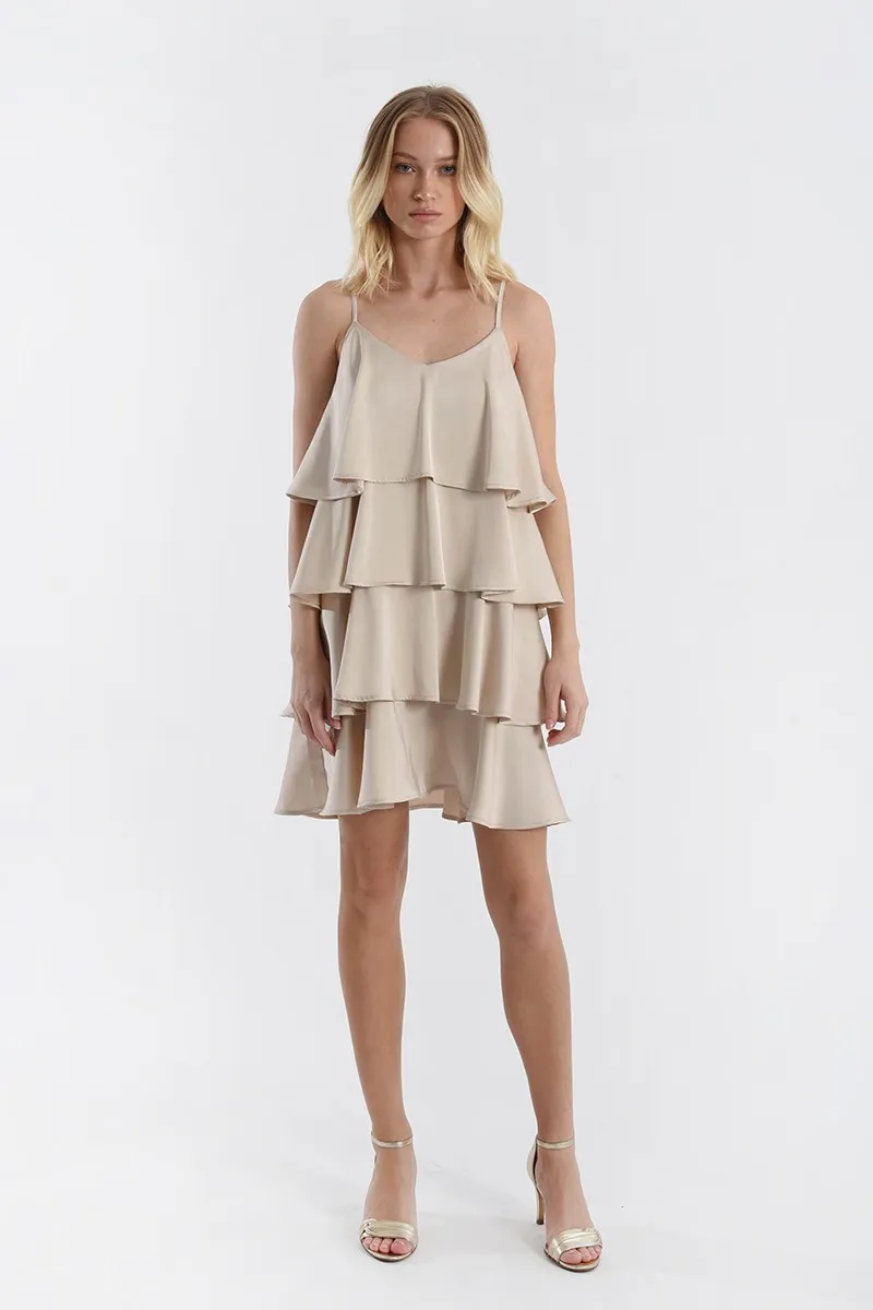Vestito donna balze TW103 beige