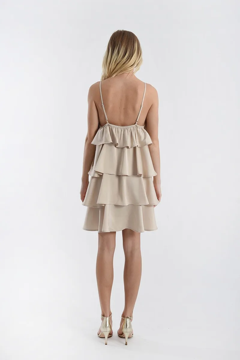 Vestito donna balze TW103 beige