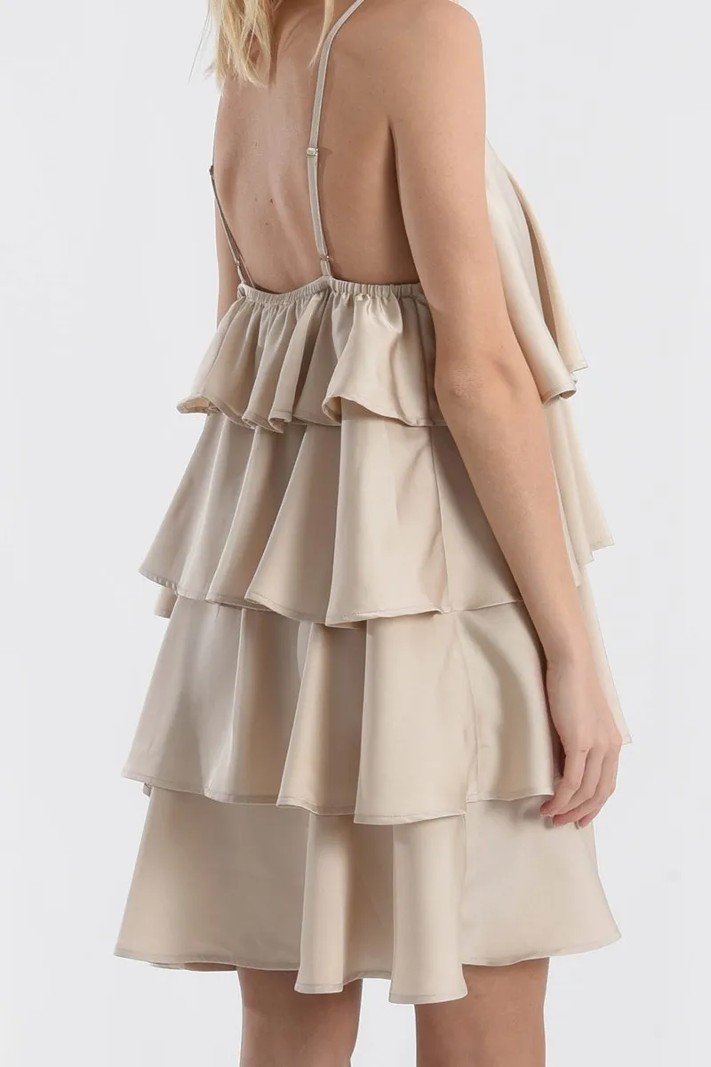Vestito donna balze TW103 beige