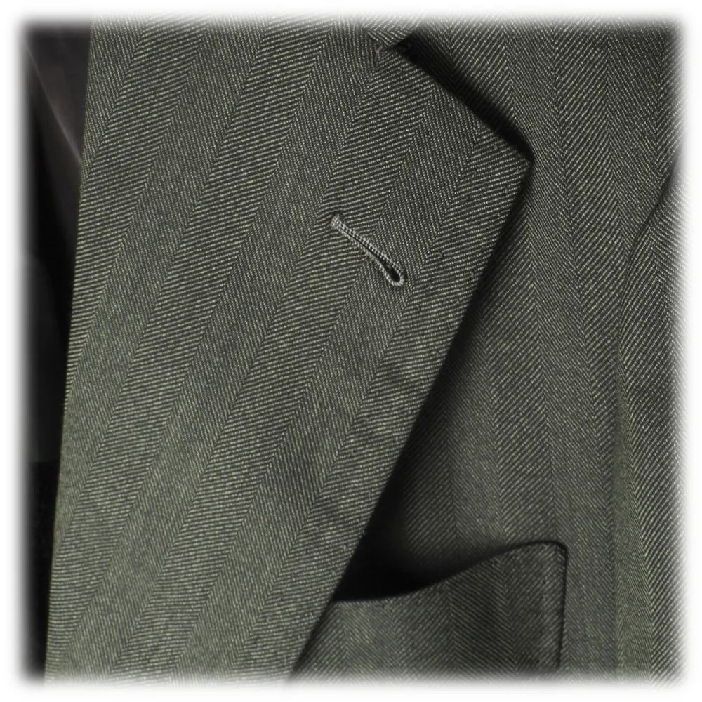 Viola Milano - Blazer Sartoriale Semifoderato in Lana e Seta - Verde - Handmade in Italy - Luxury Exclusive Collection