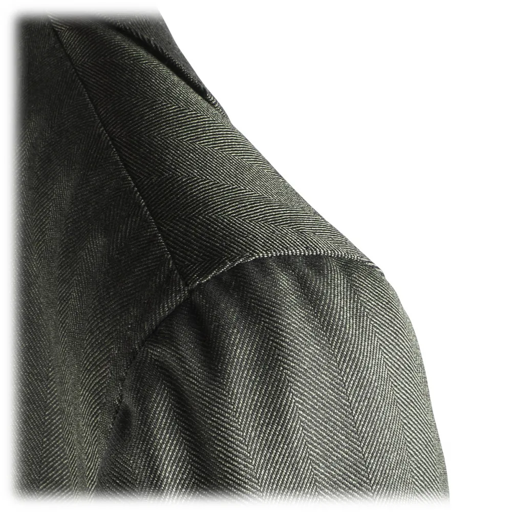 Viola Milano - Blazer Sartoriale Semifoderato in Lana e Seta - Verde - Handmade in Italy - Luxury Exclusive Collection