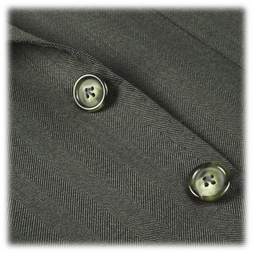 Viola Milano - Blazer Sartoriale Semifoderato in Lana e Seta - Verde - Handmade in Italy - Luxury Exclusive Collection