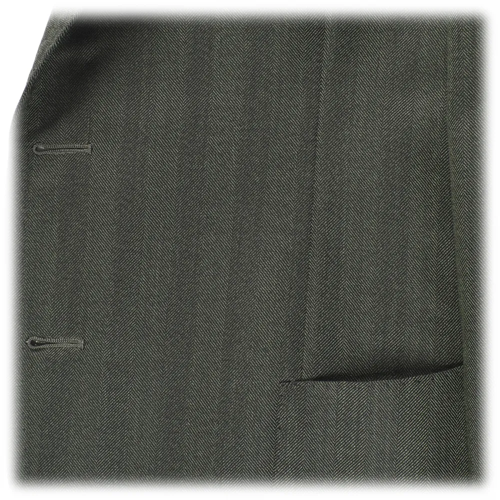 Viola Milano - Blazer Sartoriale Semifoderato in Lana e Seta - Verde - Handmade in Italy - Luxury Exclusive Collection