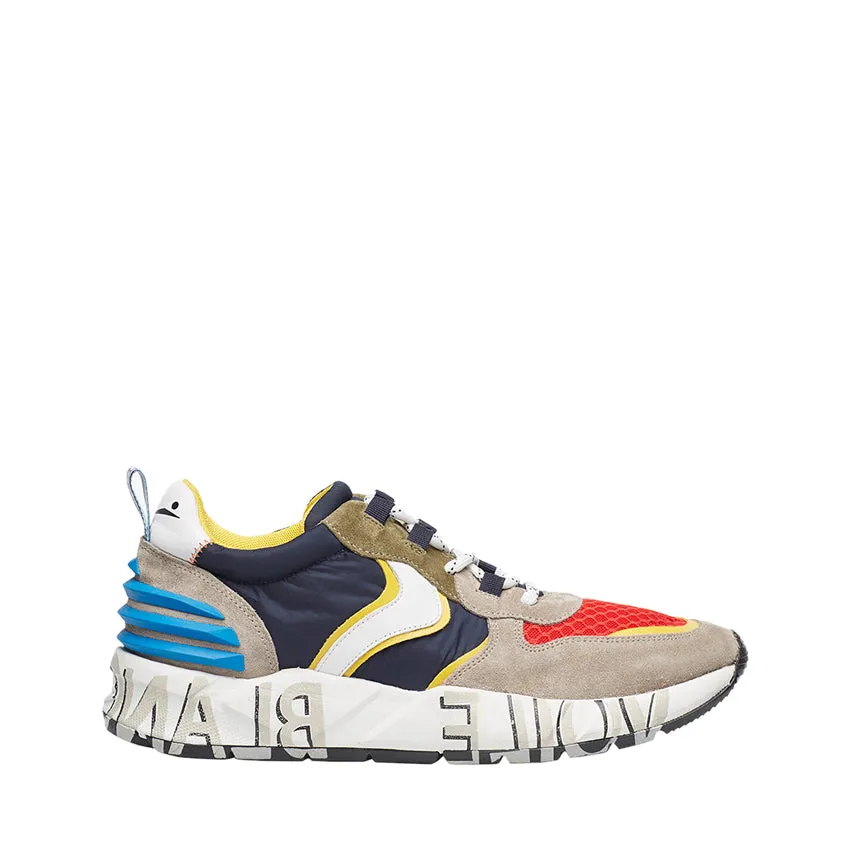 VOILE BLANCHE SNEAKERS 0012015925.01.1B29 CLUB 12 SUEDE/MESH/NYLON GRIGIO-ROSSO-BLU