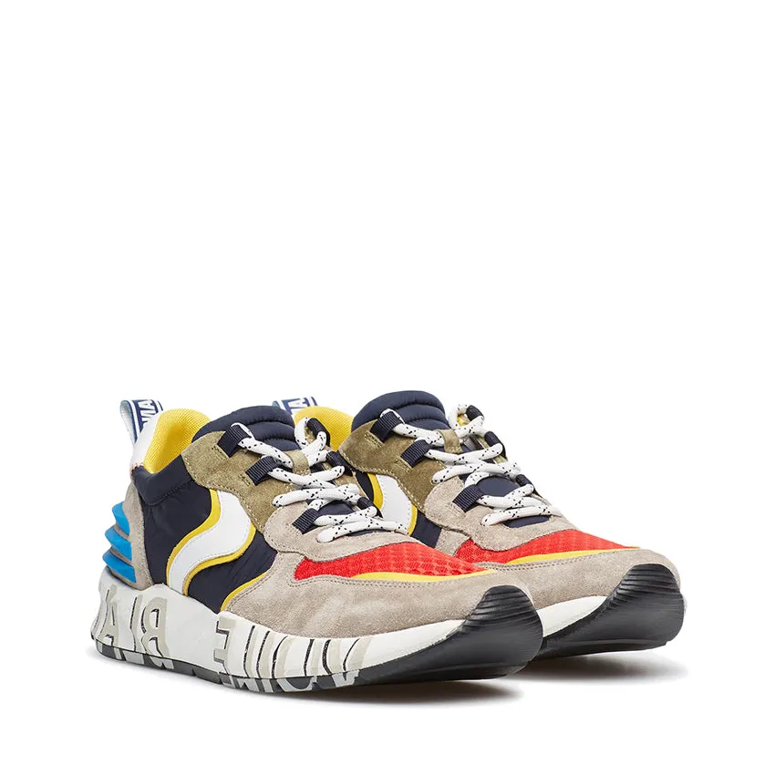 VOILE BLANCHE SNEAKERS 0012015925.01.1B29 CLUB 12 SUEDE/MESH/NYLON GRIGIO-ROSSO-BLU