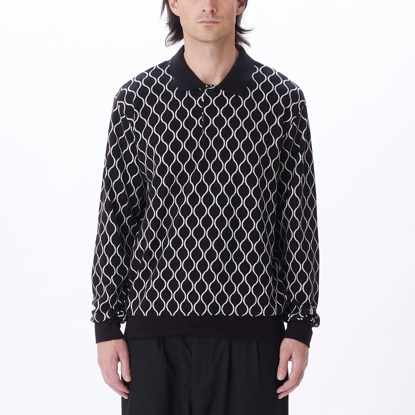WINDMERE JAQUARD POLO LS