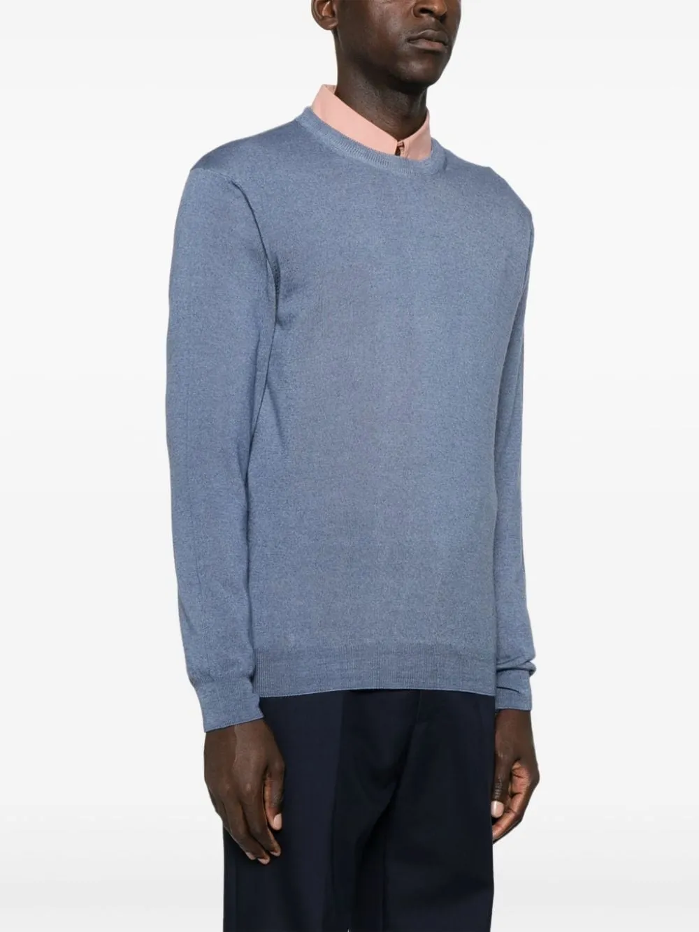 Woolrich Maglia Girocollo Celeste Effetto Slavato