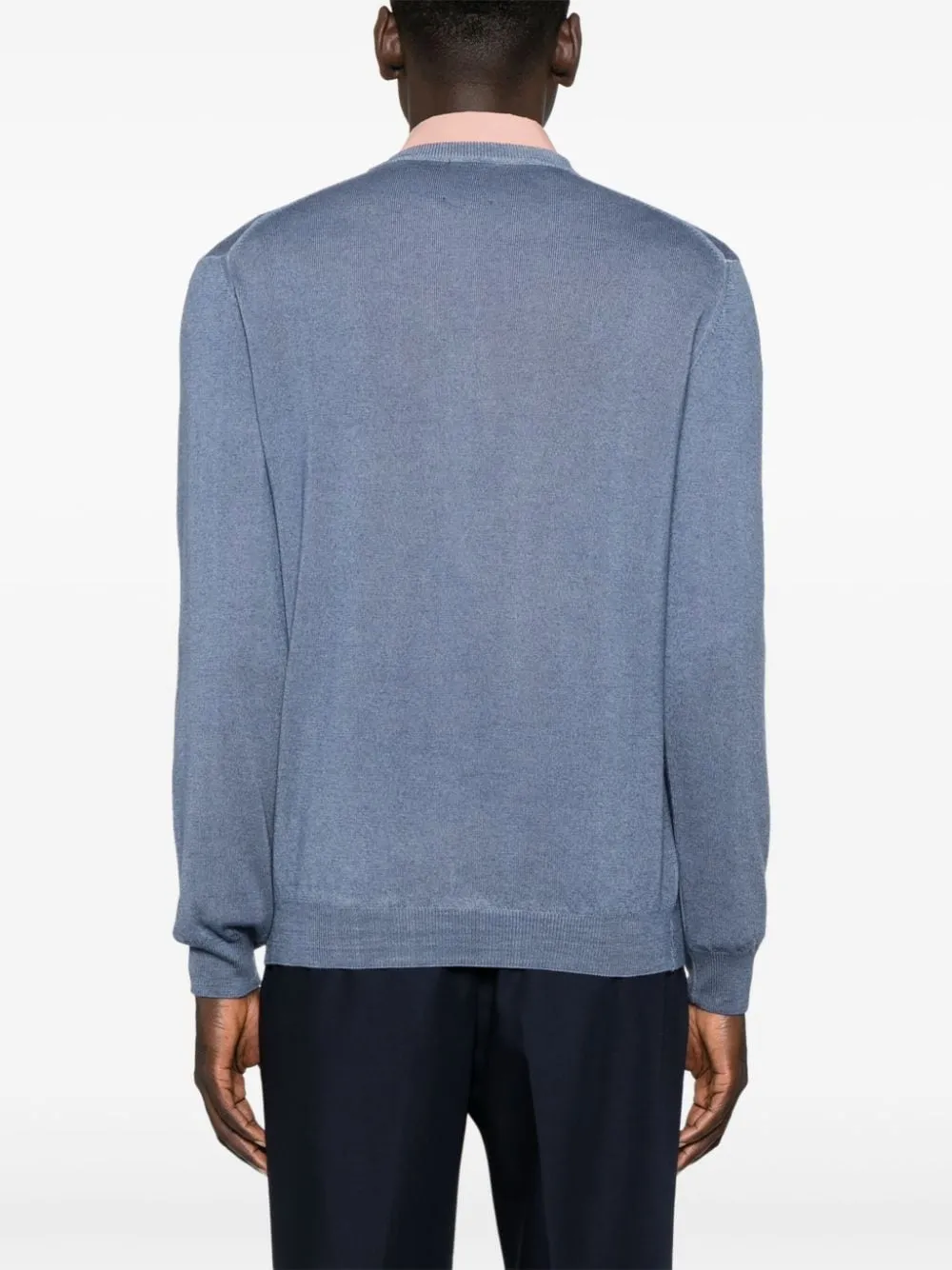 Woolrich Maglia Girocollo Celeste Effetto Slavato