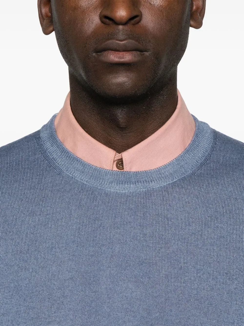 Woolrich Maglia Girocollo Celeste Effetto Slavato