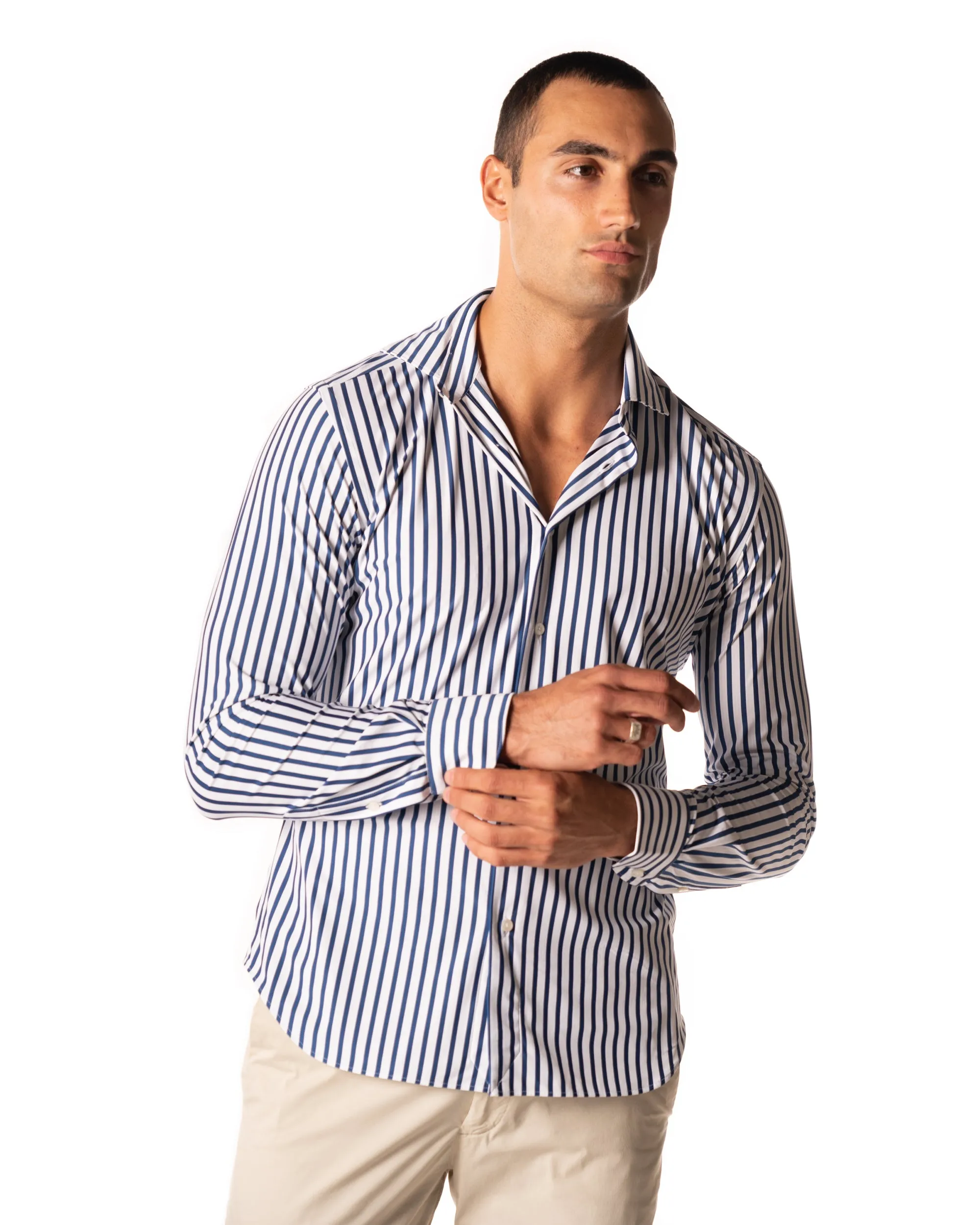 XACUS Camicia active color bianco blu